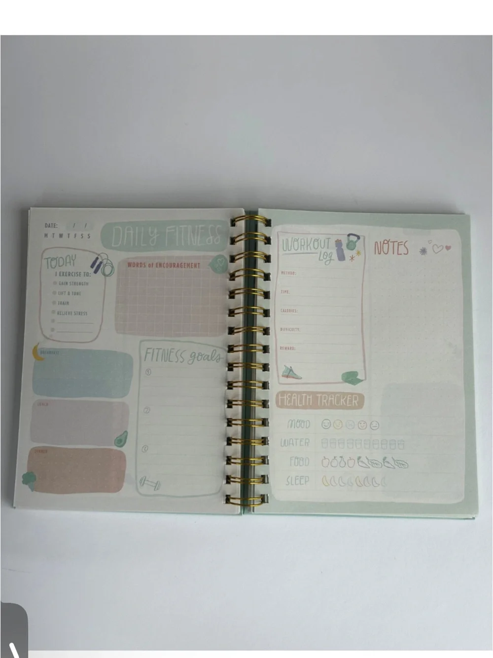 Crush Your Goals Spiral Planner - Mint Color